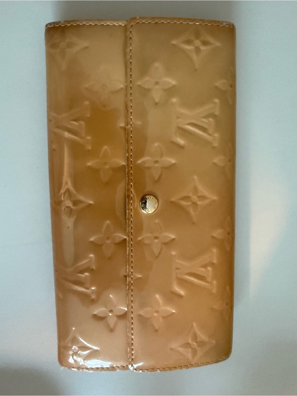 Louis Vuitton Vernis Long Wallet in Tan Patent